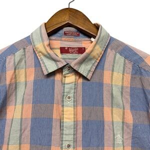 Original Penguin Button Down Mens XL Multicolor Heritage Slim Fit Plaid Easter
